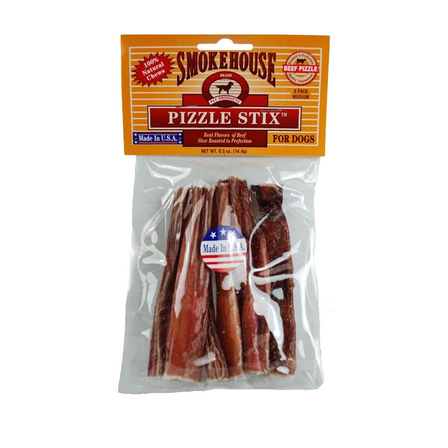 SmokeHouse 4" Steer Pizzles 6pk Dog Food Smokehouse 