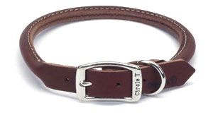 Circle T Latigo Leather Round Dog Collar 5/8x16in