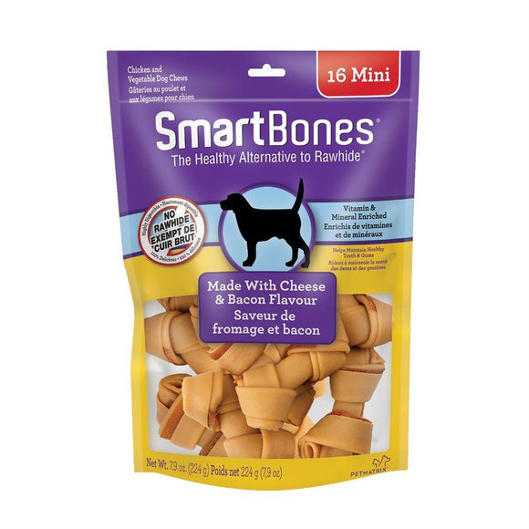 Spectrum SmartBones Bacon & Cheese Mini 16 Pack Dog Supplies Spectrum Brands 
