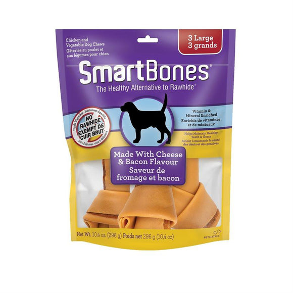 Spectrum SmartBones Bacon & Cheese Large 3 Pack Dog Supplies Spectrum Brands 