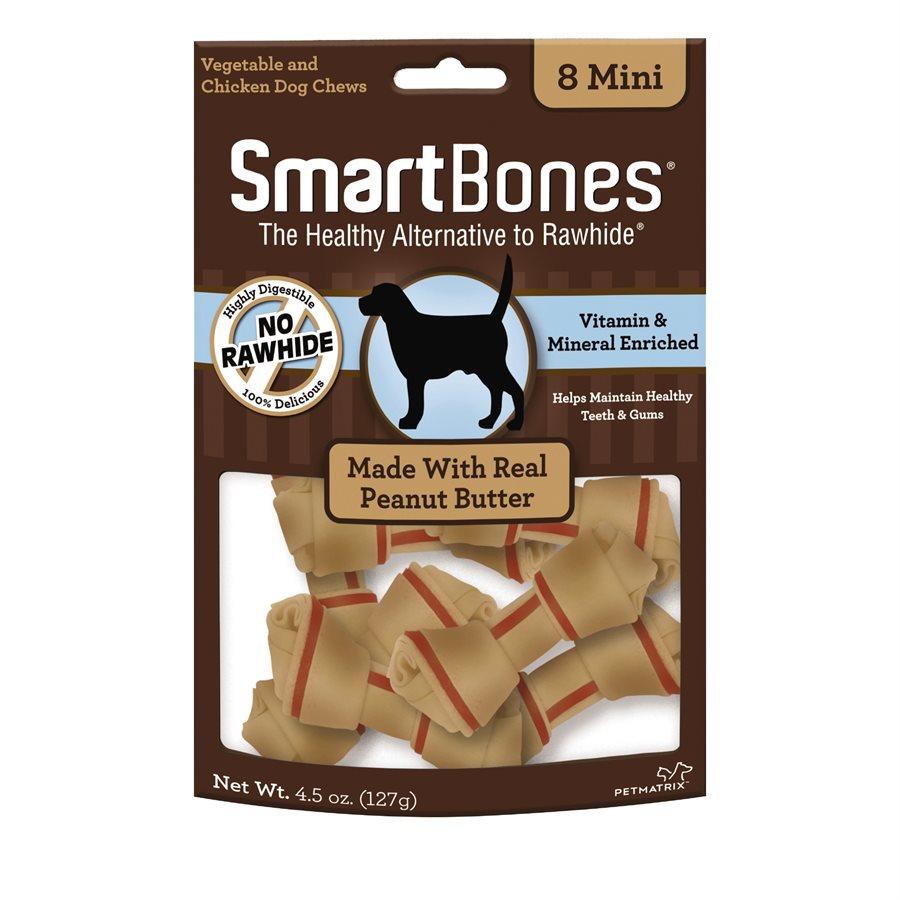Spectrum Smart Bones Peanut Butter Mini 8 Pack Dog Food Spectrum Brands 
