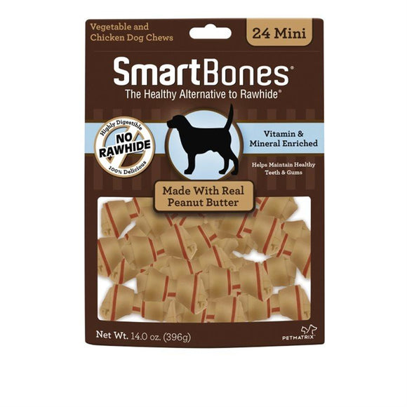 Spectrum Smart Bones Peanut Butter Mini 24 Pack Dog Food Spectrum Brands 