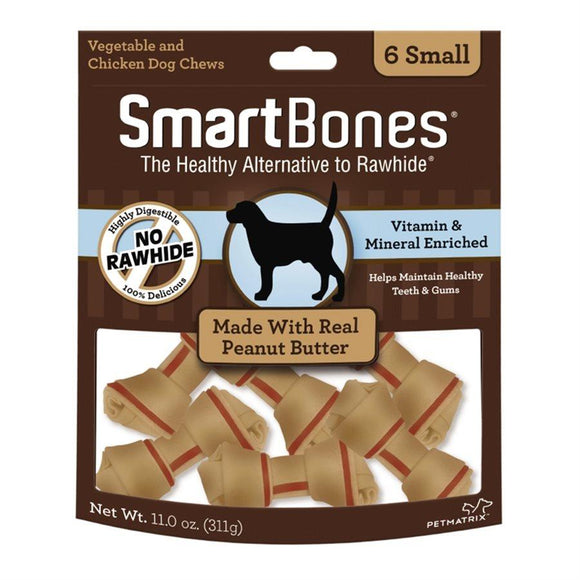 Spectrum Smart Bones Peanut Butter Small 6 Pack Dog Food Spectrum Brands 