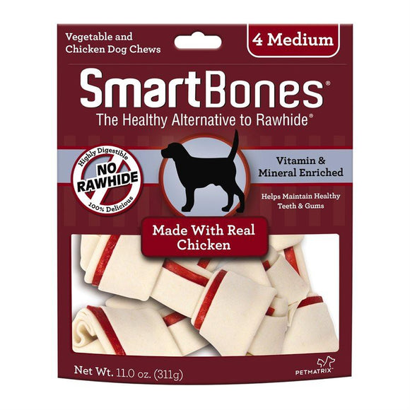 Spectrum Smart Bones Chicken Medium 4 Pack Dog Food Spectrum Brands 