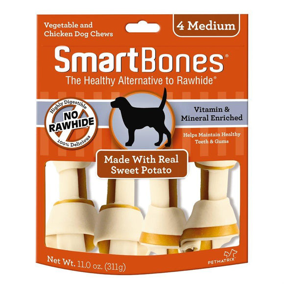 Spectrum Smart Bones Sweet Potato Medium 4 Pack Dog Food Spectrum Brands 