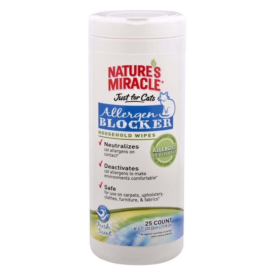 Spectrum Nature's Miracle Just for Cats Allergen Blocker Household Wipes 25ct Cat Supplies Spectrum Brands 