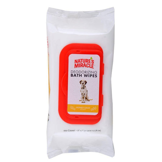UPG Nature's Miracle Supreme Odor Control Wipes Honey Sage 100 Count Dog Supplies Spectrum Brands 