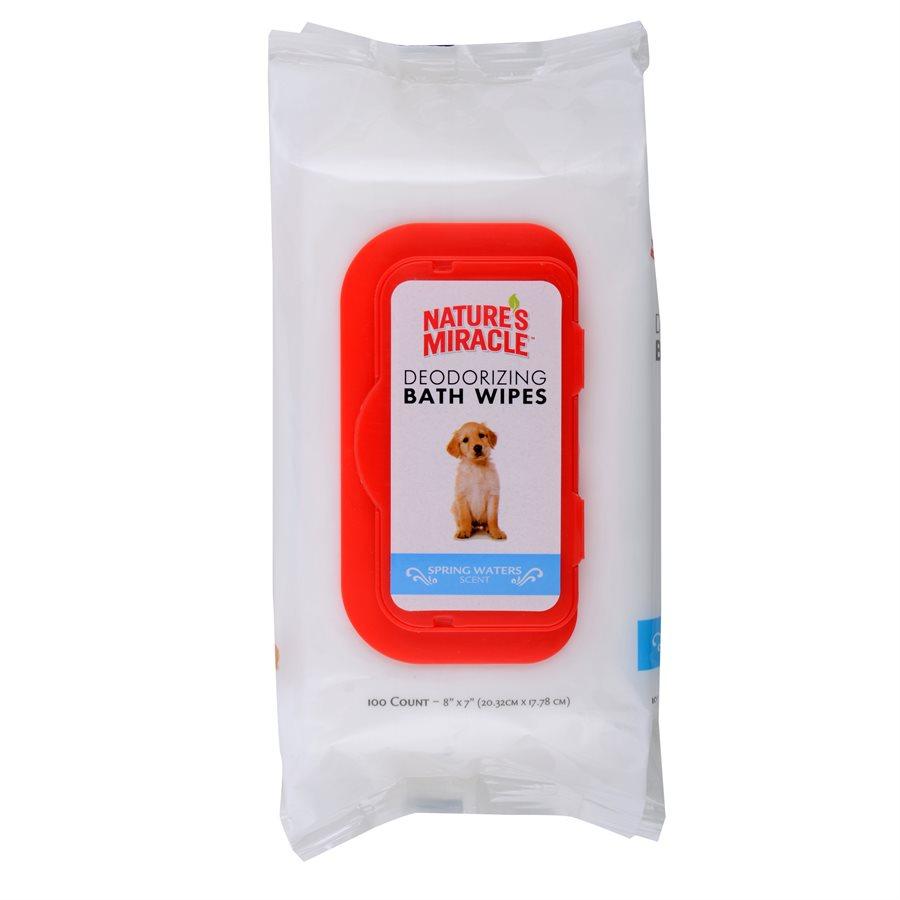 UPG Nature's Miracle Supreme Odor Control Wipes Spring Waters 100 Count Dog Supplies Spectrum Brands 