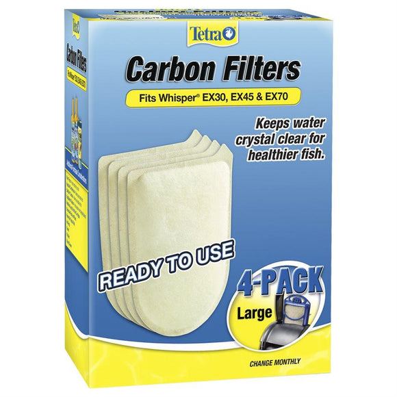 Tetra Whisper EX Carbon Filter Large 4-Pack Aquatic Spectrum Brands 