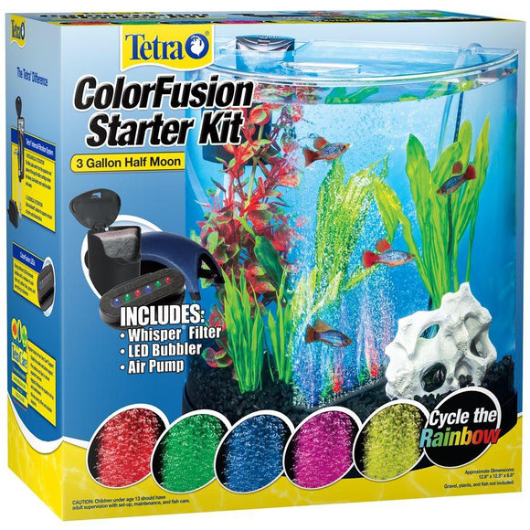 Tetra ColorFusion Half Moon 2C Aquarium Kit 3 Gallons Aquatic Spectrum Brands 