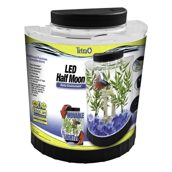 Tetra Betta LED Half Moon Aquarium Kit 1.1 Gallons Aquatic Spectrum Brands 