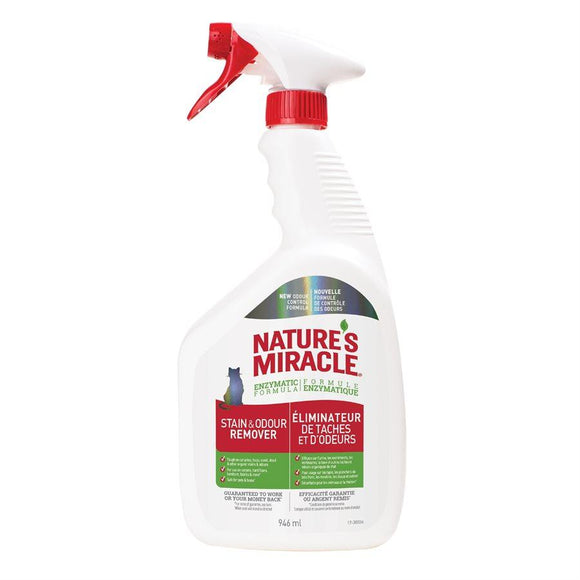 Spectrum Nature's Miracle Just for Cats Stain & Odor Remover Spray 32oz Cat Supplies Spectrum Brands 