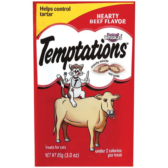 Temptations Cat Treats Hearty Beef Flavor 85g Cat Food MARS Petcare 