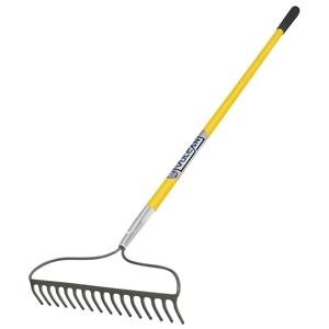 Vulcan 34548 R16-AMF Bow Rake, 17 in W Head, 16 -Tine, Steel Tine, Steel Head, 60 in L Handle Lawn and Garden Orgill 