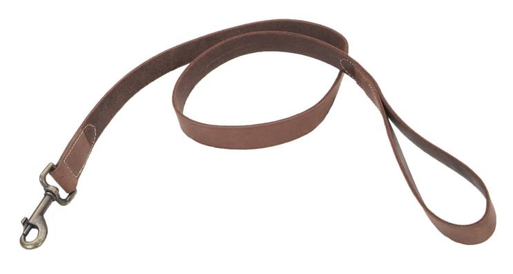 Circle T Rustic Leather Dog Leash Chocolate Dog Supplies Lei's Pet 