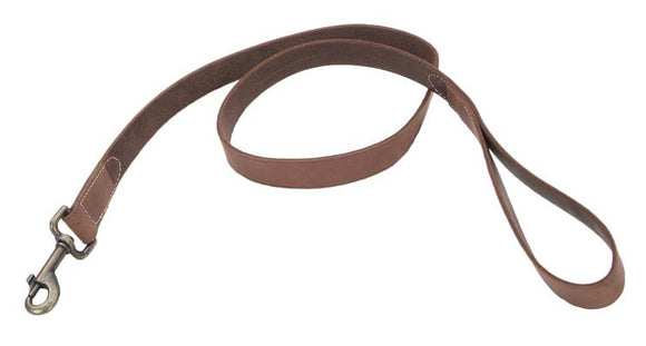Circle T Rustic Leather Dog Leash Chocolate Dog Supplies Lei's Pet 