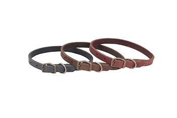Circle T Rustic Leather Town Dog Collar Chocolate 5/8x14in