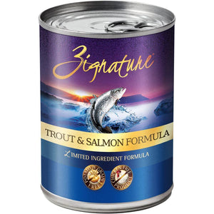 Zignature Limited Ingredient Grain Free Trout & Salmon Dog Food 12/13 oz Dog Food Zignature 