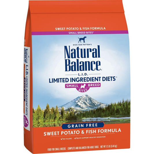 Natural Balance Dog LID Sweet Potato & Fish Small Breed Bites Formula 12LB Dog Food Natural Balance 