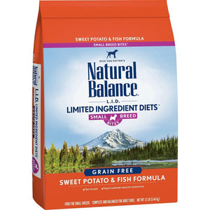 Natural Balance Dog LID Sweet Potato & Fish Small Breed Bites Formula 12LB Dog Food Natural Balance 
