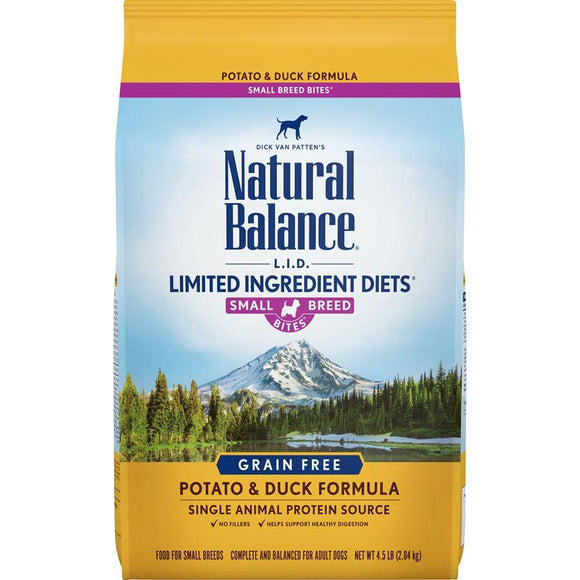 Natural Balance Dog LID Potato & Duck Small Breed Bites Formula 4.5LB Dog Food Natural Balance 