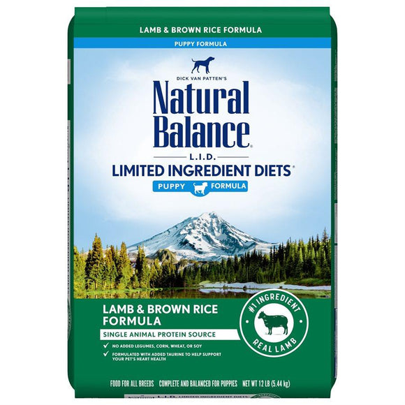 Natural Balance Limited Ingredient Diet Puppy Formula 12lbs Dog Food Pet Science 