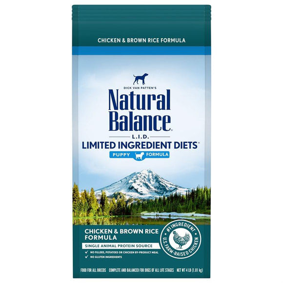 Natural Balance LID Puppy Chicken & Rice 4 LB Dog Food Pet Science 
