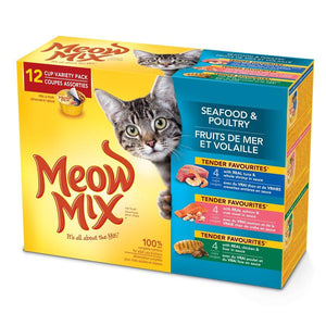 Smuckers Meow Mix Tender Favourites Seafood & Poultry Variety Pack 4x12/78g Cat Food J.M.Smuckers 