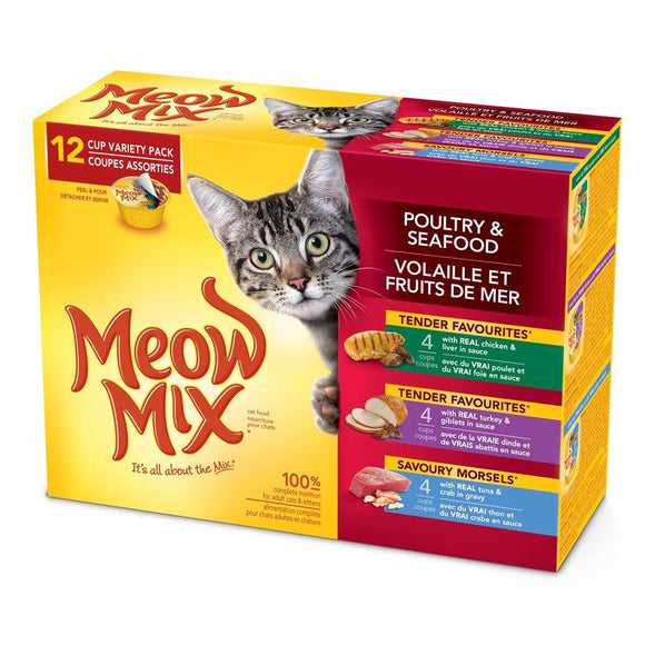 Smuckers Meow Mix Tender Favourites Poultry & Seafood Variety Pack 4x12/78g Cat Food J.M.Smuckers 