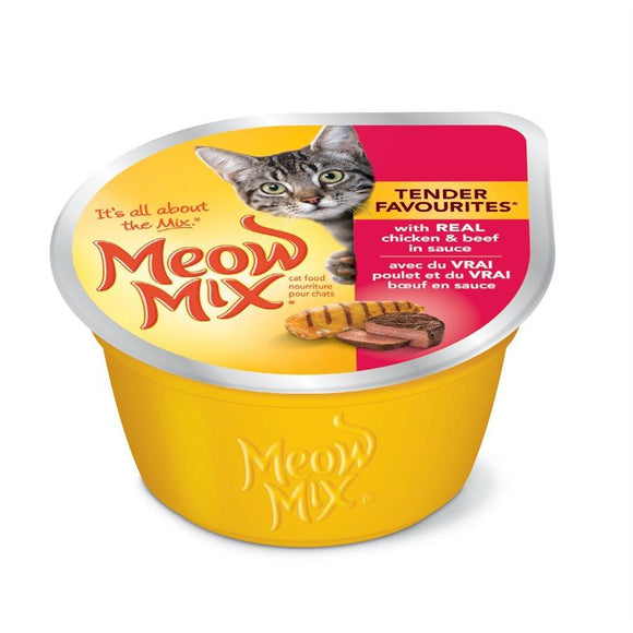 Smuckers Meow Mix Tender Favourites Chicken & Beef Wet Cat Food 24/78g Cat Food J.M.Smuckers 