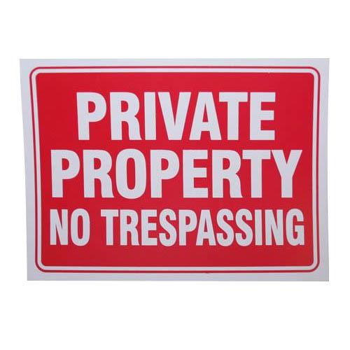 9 x 12in Warning Signs - Private Property Hunting Continental Sports Inc. 