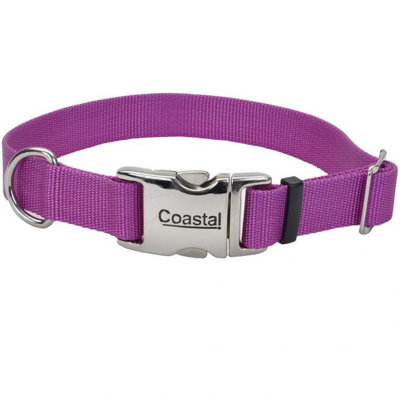 Coastal Adjustable Nylon Collar with Titan Metal Buckle - Orchid (Sm)