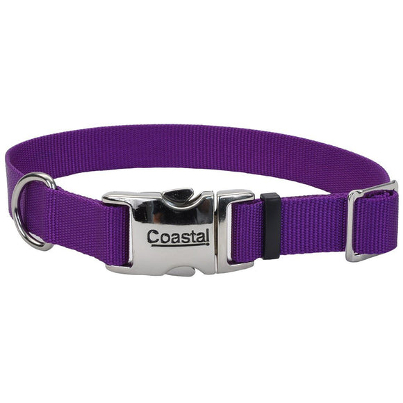 Coastal® Adjustable Dog Collar with Metal Buckle - 1in x 18-26in Purple KB Depot Express 