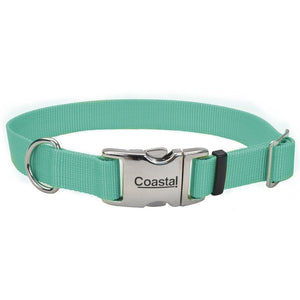 Coastal® Adjustable Dog Collar with Metal Buckle - 1in x 14-20in Teal KB Depot Express 