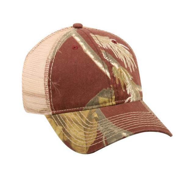 Real Tree Camo/Khaki Mesh Back Cap, Maroon Hunting Continental Sports Inc. 