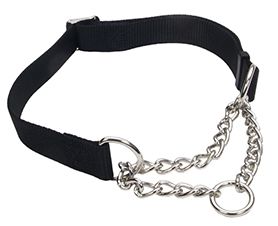 Check Training Collar Adjustable Dog Collar Black 3/4x14-20in