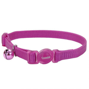 Safe Cat Adj Snag Proof Nylon Breakaway Cat Collar Orchid 3/8x8-12in