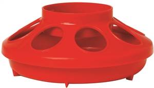 Little Giant Feeder Base, 1 qt Capacity, 8-Opening, Polypropylene, Red