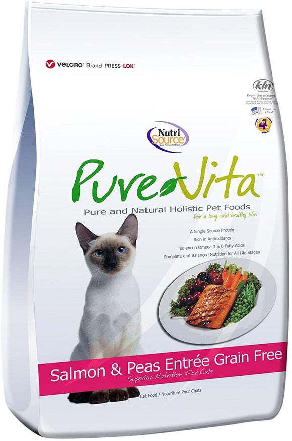 Pure Vita Grain Free Dry Cat Food - Salmon & Peas Entree 6.6lb