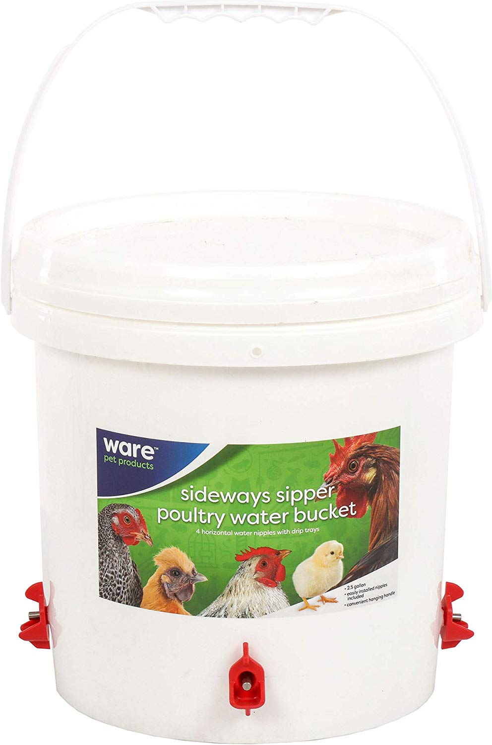 Ware Sideways Sipper Poultry Water Bucket 2.5gal