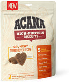 Acana High Protein Biscuits 255g Dog Treats Champion Pet Foods Crunchy Turkey Liver Recipe - Large 