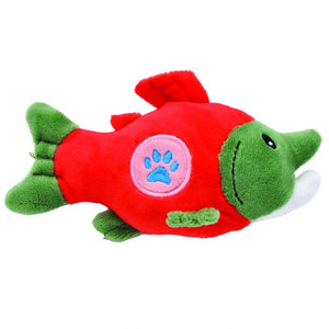 Li'l Pals Plush Paw Salmon Dog Toy