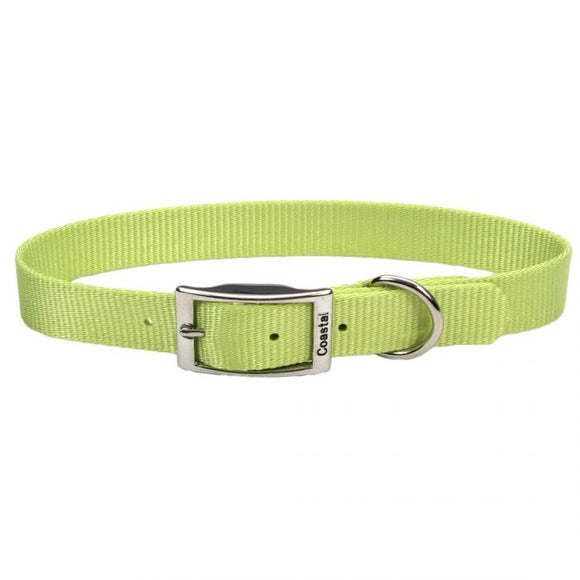 Coastal Single Ply Nylon Dog Collar Lime 1x20in
