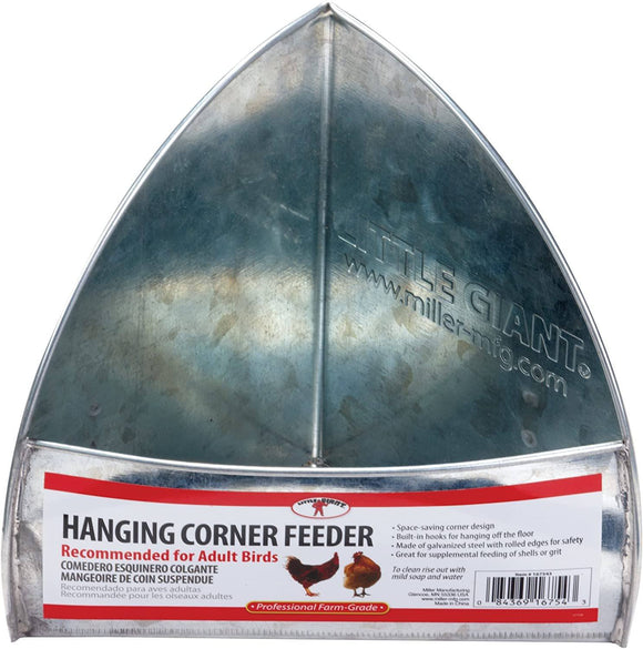 Hanging Galvanized Corner Feeder Poultryfeeder Kane Vet Supplies 