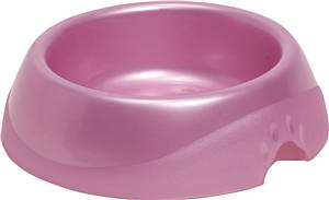PETMATE 23077 Pet Feeding Bowl, S, 1 Cup Volume, Plastic, Pearl Blue/Tan/White