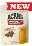 Acana High Protein Biscuits 255g Dog Treats Champion Pet Foods Crunchy Chicken Liver Recipe - Large 