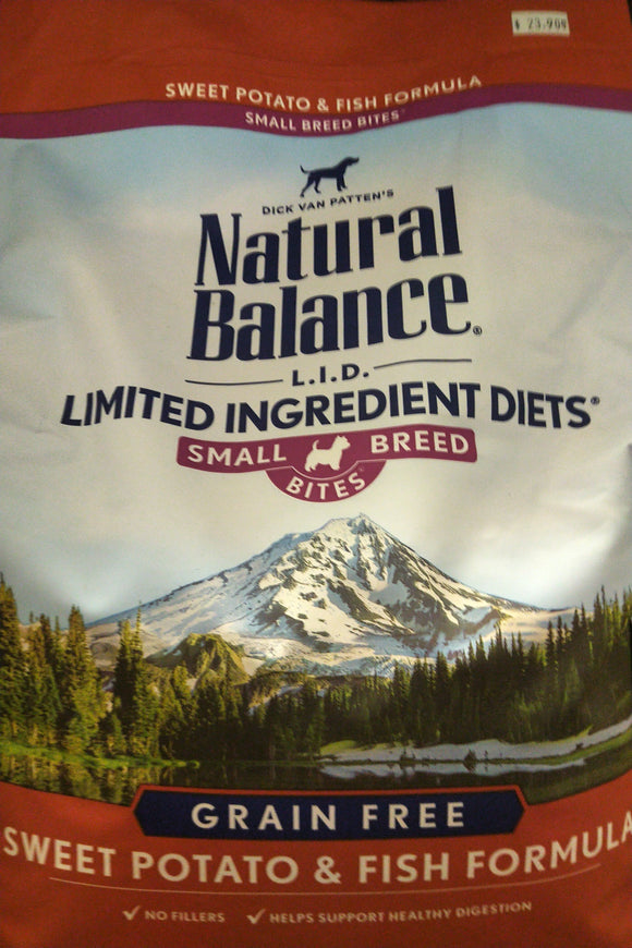 Natural Balance Dog LID Sweet Potato & Fish Small Breed Bites Formula 4.5LB Dog Food Natural Balance 