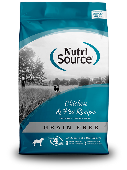 Nutrisource Grain Free Chicken & Pea Formula Dry Dog Food 15lb