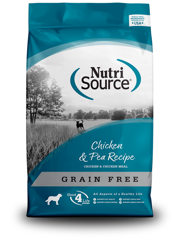 Nutrisource Grain Free Chicken & Pea Formula Dry Dog Food 15lb