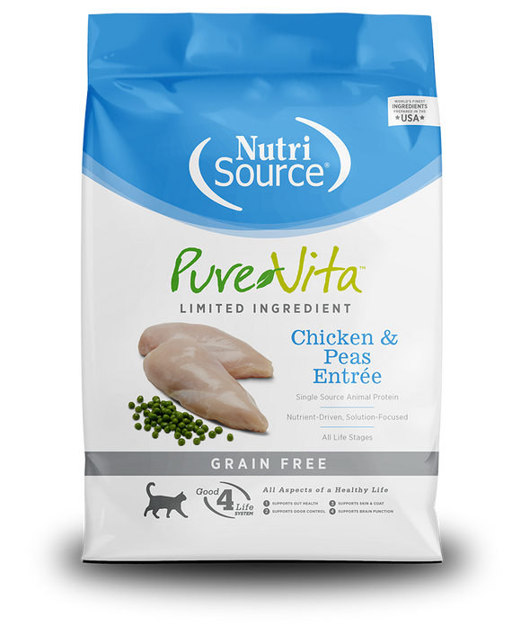 Pure Vita Grain Free Dry Cat Food - Chicken & Peas Entree 6.6lb